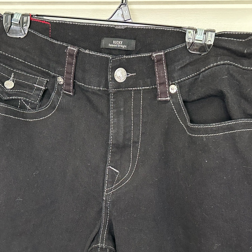 True Religion Men’s 34/30 straight leg black jeans new